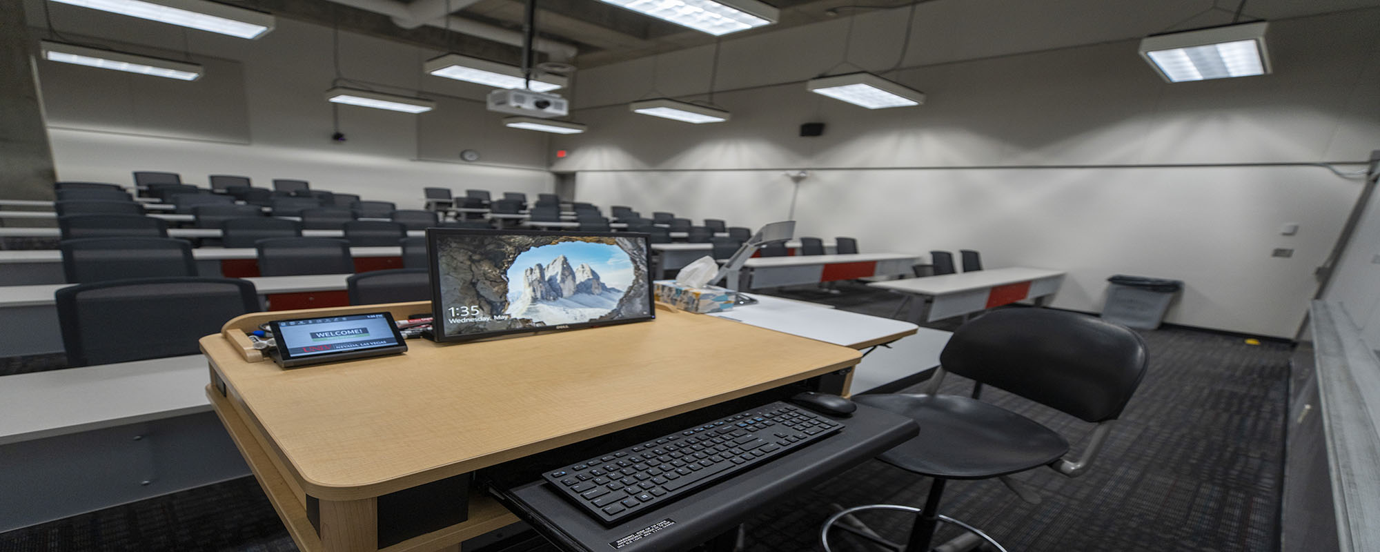 Teaching podium in a UNLV classroom..