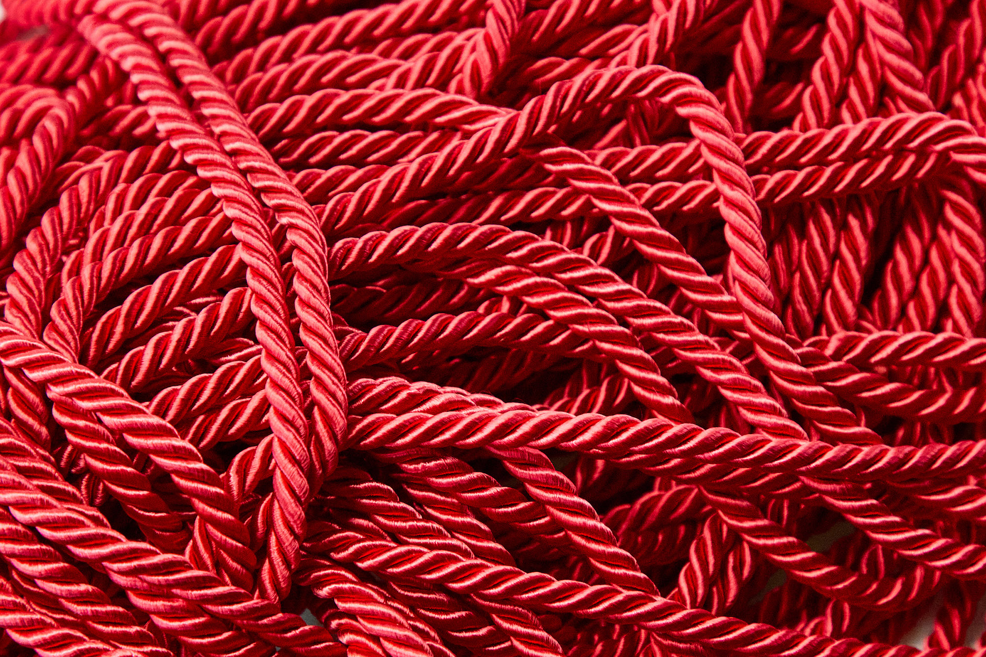 A pile of red cords.