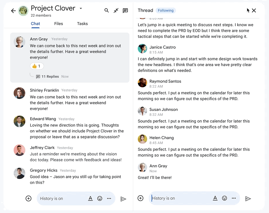 Google Workspace Updates: Hold separate conversations in Google Chat spaces  with in-line threading