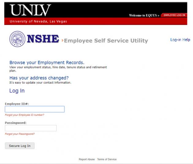 NSHE portal phishing screenshot