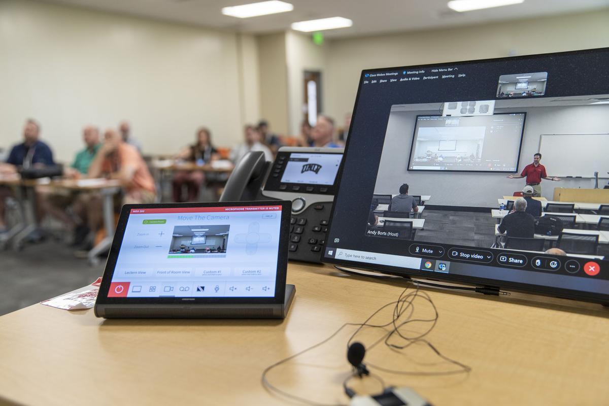 Touch panel and computer screen in a UNLV classroom