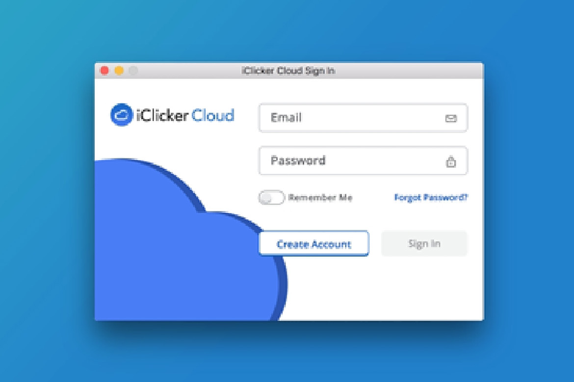 iClicker Cloud login screen