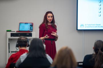 Alethea Inns presenting to audience